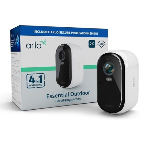 Arlo Essential2 - Beveiligingscamera 2K - Draadloos - Wit Tweedehands