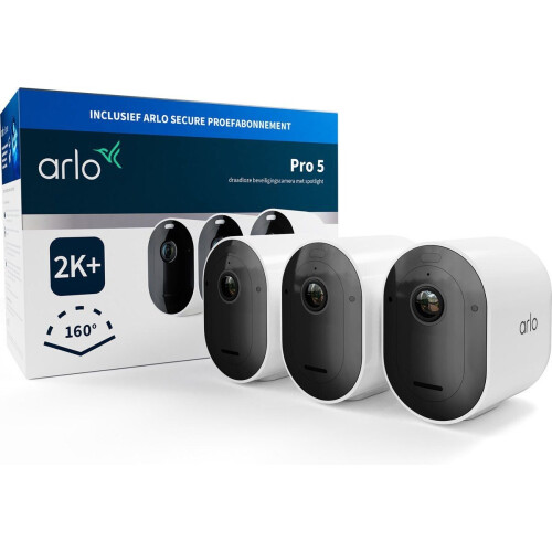 Arlo Pro 5 2K+ - Draadloze beveiligingscamera buiten - 2K+ HDR nachtzicht - Wit