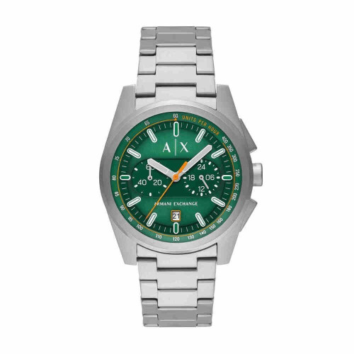 Armani Exchange AX2862 - Heren Horloge 42mm - Chronograaf - Matgroen