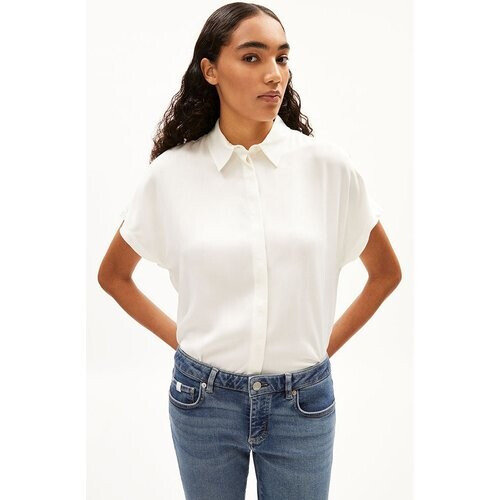 ARMEDANGELS dames vegan Larisaa Blouse Wit Tweedehands