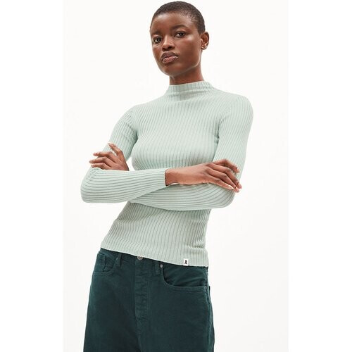 ARMEDANGELS dames vegan Ribbed Sweater Alaania Polar Green Tweedehands