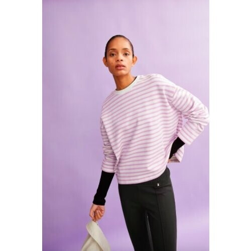 ARMEDANGELS dames vegan Sweatshirt Frankaa Stripe Lavendel Paars Tweedehands