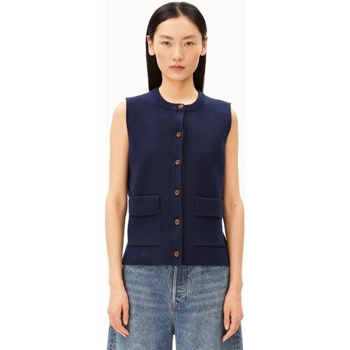 ARMEDANGELS dames vegan Vest Knitted Tinted Navy Tweedehands