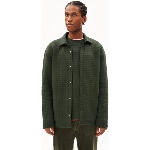 ARMEDANGELS mannen vegan Overhemd Jaanos Groen Tweedehands