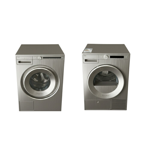 ASKO W5096RT + T509HRT - Wasmachine en warmtepompdroger - 8 kg en 9 kg capaciteit - Titanium/antraciet Tweedehands