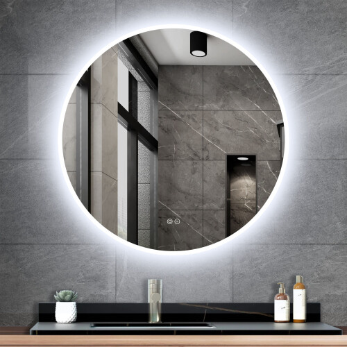 Atlantic Jeron - Badkamerspiegel - 80 cm - LED-verlichting - Chroom