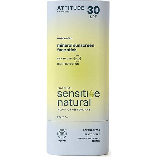 Attitude Sunly Gezichtszonnebrandstick SPF30 Gevoelige Huid Parfumvrij Tweedehands