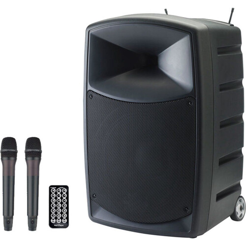 Audiophony CR12A-COMBO - Bluetooth speaker - USB/SD speler en 2 UHF microfoons - Zwart