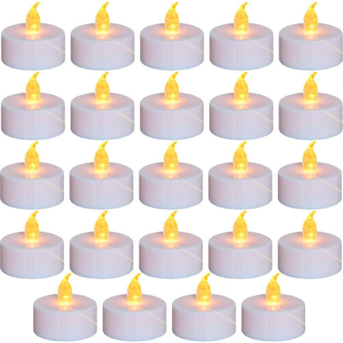 Aurae Led Waxinelichtjes - 24x Theelichtjes op Batterijen - 60+ Branduren - Wit (24 stuks)