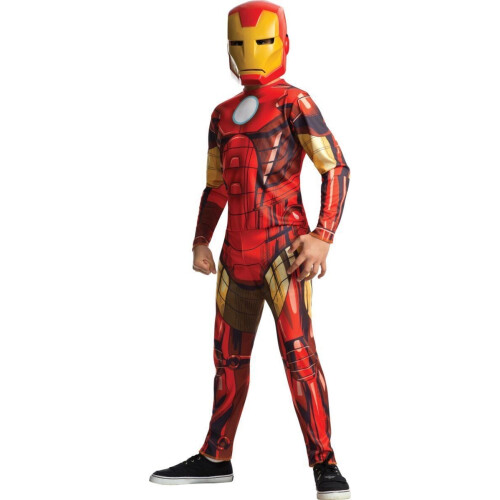 Avengers Assemble - Verkleedpak - Iron Man jumpsuit met masker - Kinderen maat 128 Tweedehands