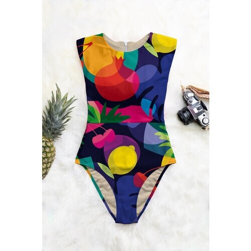 Averie dames vegan Badpak Kylie Lush Tropic Print Uit Één Stuk Met Ritssluiting Tweedehands