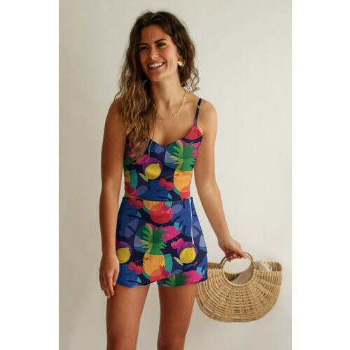 Averie dames vegan Crop Top En Shorts Set Kylie Lush Tropic Print Tweedehands