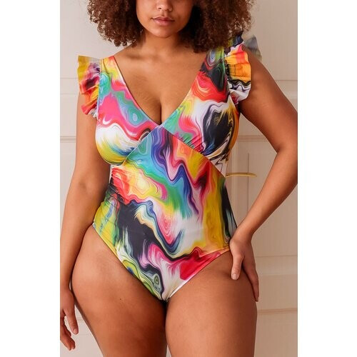 Averie dames vegan Diepuitgesneden Badpak Uit Één Stuk Met Shanaya Iridiana-Print Tweedehands