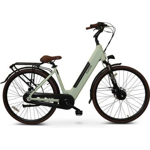 Avon Bx1 Elektrische Fiets 28 Inch – 250w Voorwielmotor 504wh Accu Tot 90 Km Actieradius Hydraulische Schijfremmen Nexus 3-speed Naafversnelling Kleurendisplay Lage Instap Lichtgroen Tweedehands