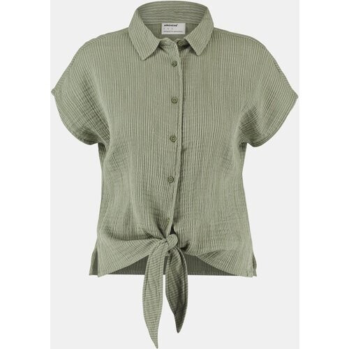 Ayacucho Billie Front Tie Shirt W Middenkaki/Gestreept Tweedehands