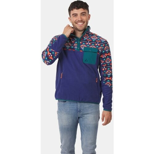 Ayacucho Fitzroy Snap Fleece Pullover M Fleecetrui Middenblauw/Patroon Tweedehands