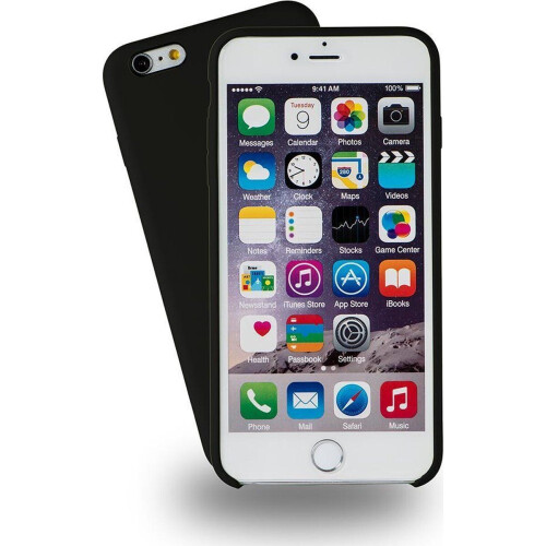 Azuri iPhone 6/6s Plus - Back Cover - Rubber - Zwart