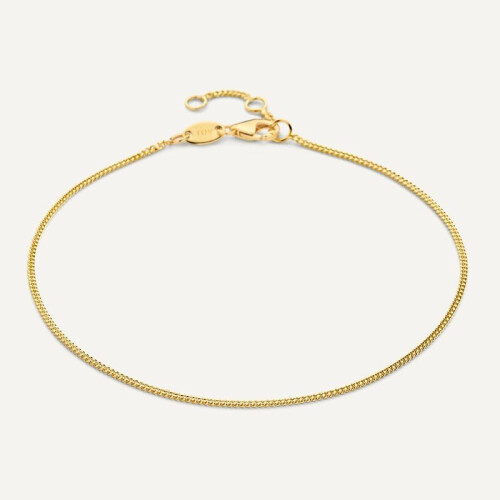 TOV Essentials Baby Curb Schakelarmband - 14 karaat goud - Verstelbaar 16,5-18,5 cm - Nikkelvrij