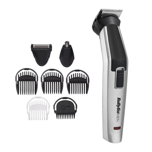 BaByliss 8-in-1 Carbon Titanium MT726E - Trimmerset met scherpe messen en scheerkop - Zwart