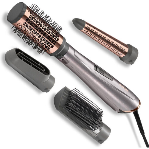 BaByliss Air Style 1000 - Föhnborstel AS136E - 4 opzetstukken - Ionisch - 1000W - Grijs/Rosé goud