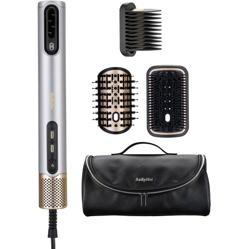 BaByliss 4-in-1 Wet to Dry Air Wand AS6554E - Föhn - Drogen Stylen Volume Gladmaken - Zilver - Limited Edition