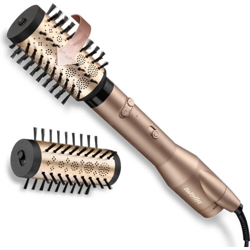 BaByliss Big Hair Dual Föhnborstel AS952E - Roterende föhnborstel - 2 borstels 40mm en 50mm - Goud/Zwart/Rosé goud