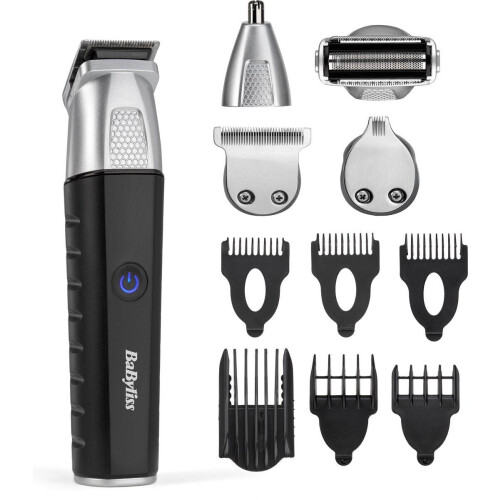 BaByliss MT812E - Lithium Power 11 in 1 Multitrimmer - 6 Opzetkammen - 100% Waterproof - Zwart/Zilver