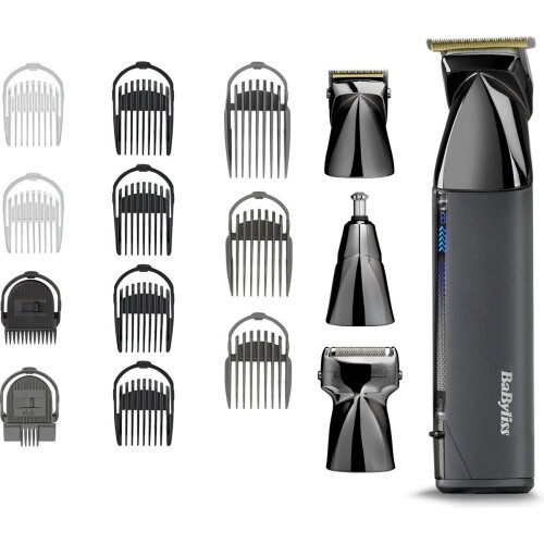 BaByliss Super-X Metal Series Multigroom MT991E - Draadloos - 4 scheerkoppen - Zwart