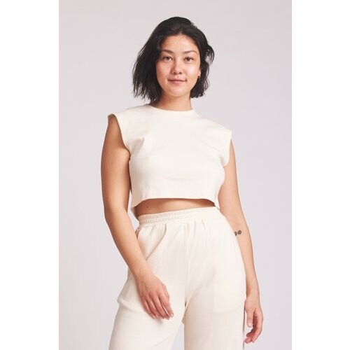 Baìge the Label dames vegan Croptop Bridget Naturel Tweedehands