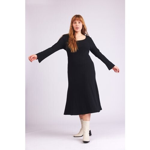 Baìge the Label dames vegan Lange Jurk Birdie Zwart Tweedehands