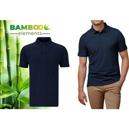 Bamboo Elements - Heren Polo Piqué - Korte Mouwen - Navy Blauw L Tweedehands