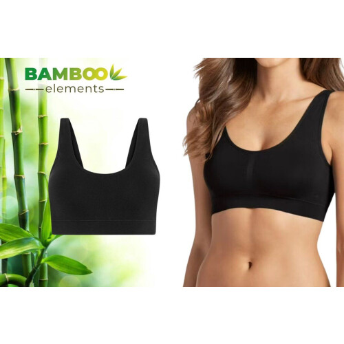 Bamboo Elements Naadloze BH Zonder Beugel - Bralette Dames - Uitneembare Cups - Zwart Tweedehands