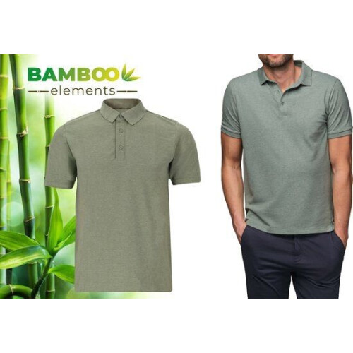 Bamboo Elements - Polo Shirt Heren - Groen M - Polo Heren - Korte Mouw - Pique Stof - T Shirt Heren Tweedehands