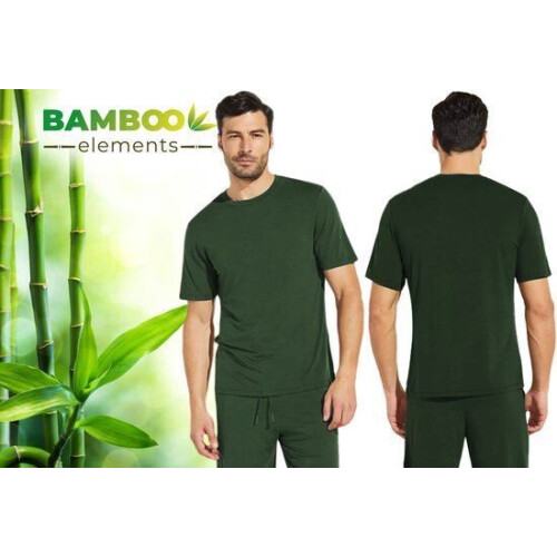 Bamboo Elements T Shirt Heren - Regular Fit - Ademend en Hypoallergeen - Groen
