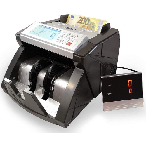 Bankbiljetteller - Geldtelmachine - LCD-display - Herkent 100 en 200 EUR