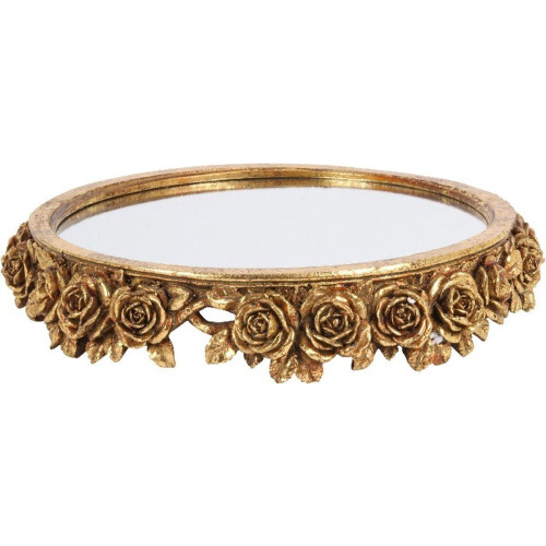 Baroque - Decoratief Dienblad - Spiegelplateau 30 cm - Goud - Polyresin