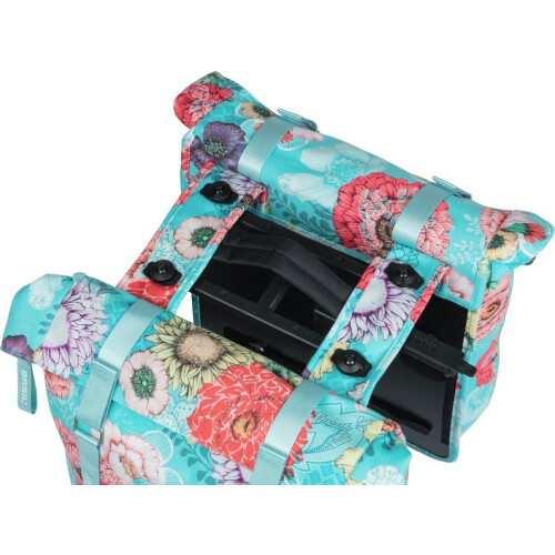 Basil Bloom Field - Dubbele Fietstas MIK - Waterdicht 28-35 Liter - Blauw Tweedehands