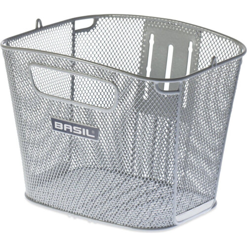 Basil Bold Front FM Fietsmand - Voor - Staal - 16L - Zilver
