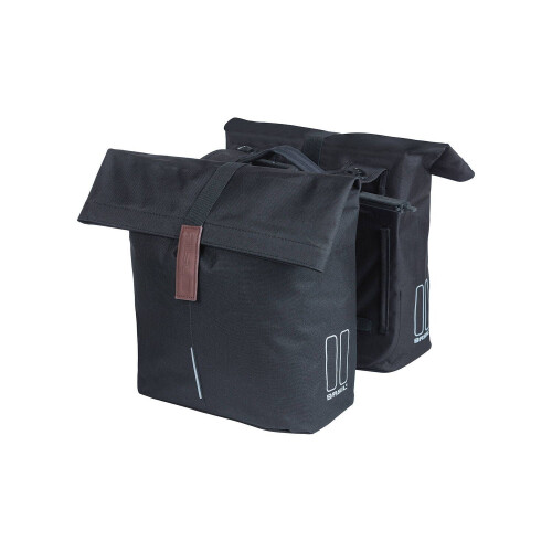 Basil City - Dubbele Fietstas MIK - 28-32 Liter - Zwart Tweedehands