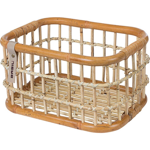 Basil Green Life Fietsmand M - Ecologisch Rotan - 18 Liter - Bruin