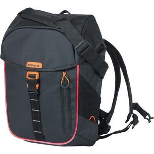 Basil Miles Fietsrugzak Nordlicht - Fietstas en Rugtas - Waterdicht Tarpaulin - Zwart - 13 Liter