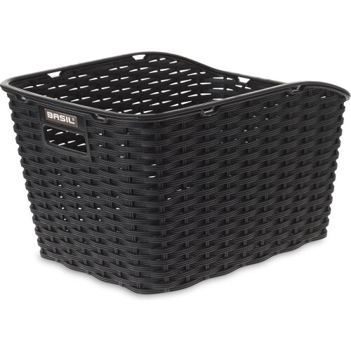 Basil Weave WP - Fietsmand Achter - Kunststof - Inclusief Bevestigingsmateriaal - Zwart