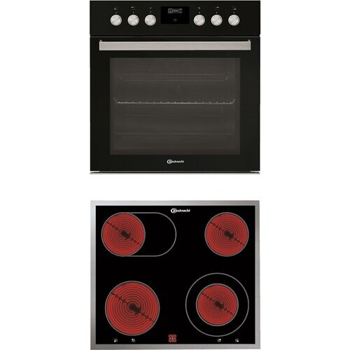Bauknecht Heko Black 500 P Inbouw Oven En Keramische Kookplaat Set - Hete Lucht & Grill Functie - Pyrolyse-zelfreiniging - Pizzafunctie - 65 Liter | Nieuw (outlet) Tweedehands