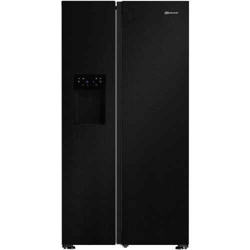 BAUKNECHT SBS IW E90 BLACK AMERIKAANSE KOELKAST ZWART Tweedehands