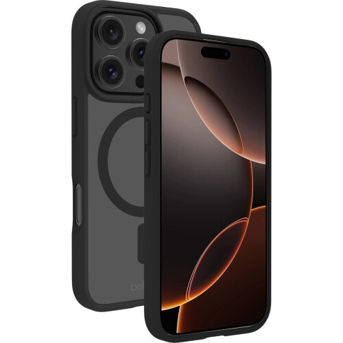 BeHello iPhone 16 Pro - Back Cover Hoesje - MagSafe - Schokbestendig - Transparant Zwart