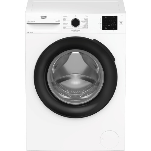 Beko BM1WFU3842W - Wasmachine - 8 kg - StainExpert™ - Zwart/Wit