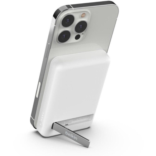 Belkin Boost Charge - Magnetische Draadloze Powerbank 5000mAh + Standaard - MagSafe Compatibel - Wit Tweedehands