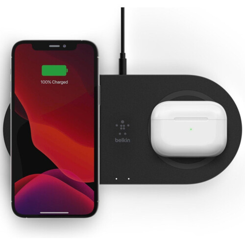 Belkin BOOST↑CHARGE™ - Draadloze oplader 15W - 2 laadoppervlakken - Zwart Tweedehands