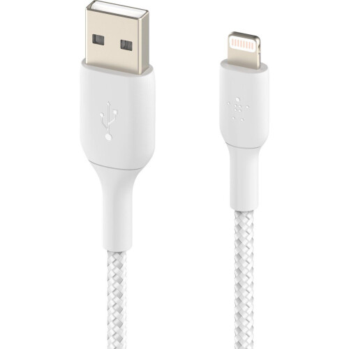 Belkin CAA002bt3MWH - Lightning naar USB kabel - Gevlochten 3m - Wit