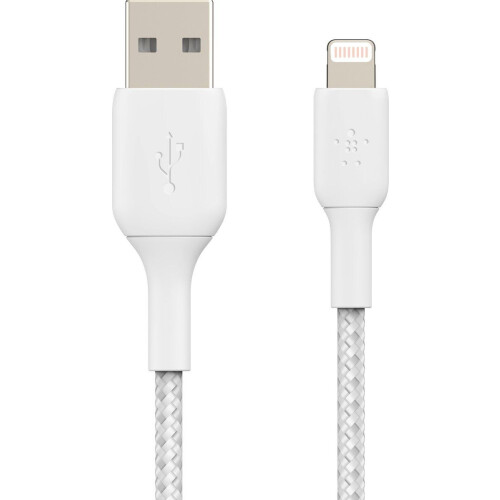 Belkin CAA002bt3MWH - Lightning naar USB kabel - Gevlochten nylon 3m - Wit